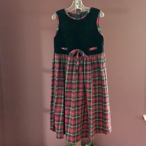 Laura Ashley Velvet & Plaid Dress Sz6
